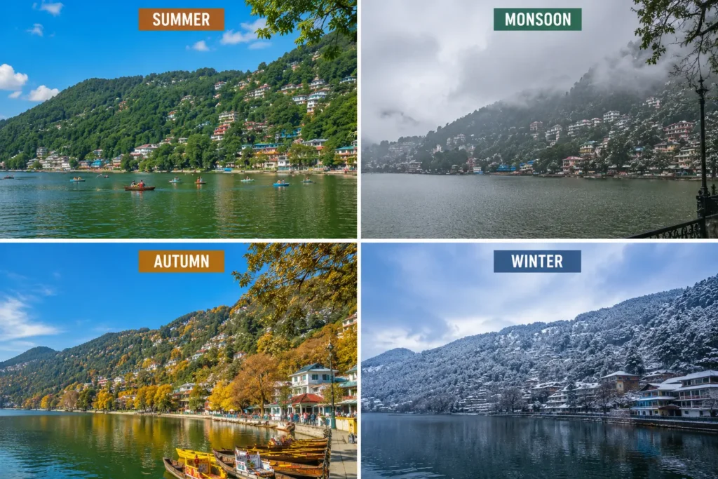 Nainital in various seasons
